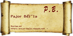 Pajor Béla névjegykártya