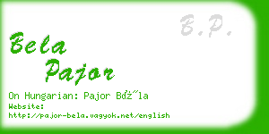 bela pajor business card